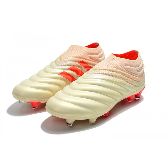 Adidas Copa 19 FG Beige Red Soccer Cleats