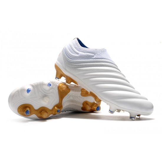 Adidas Copa 19 FG White Gold Soccer Cleats