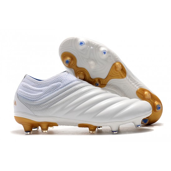 Adidas Copa 19 FG White Gold Soccer Cleats