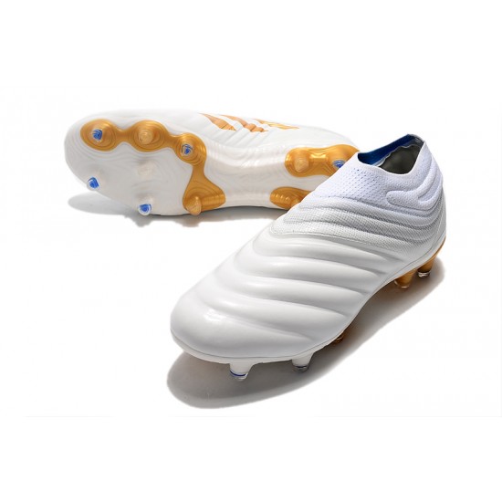 Adidas Copa 19 FG White Gold Soccer Cleats