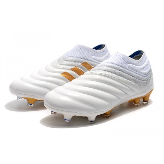 Adidas Copa 19 FG White Gold Soccer Cleats