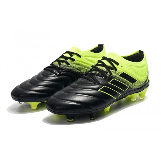 Adidas Copa 19.1 FG Black Green Soccer Cleats
