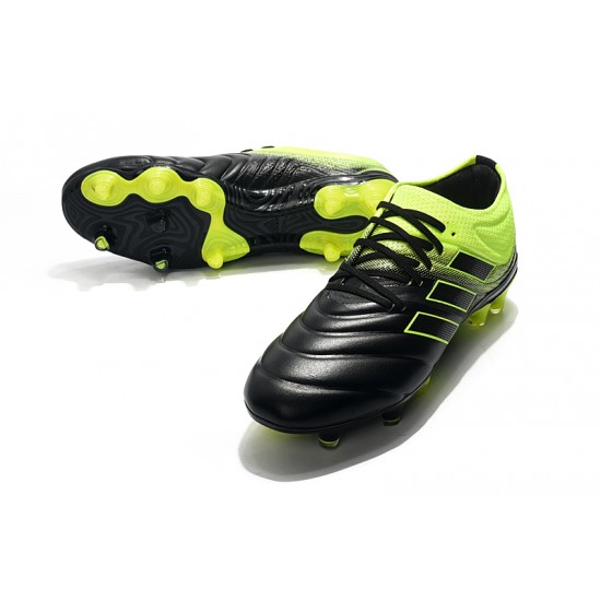 Adidas Copa 19.1 FG Black Green Soccer Cleats