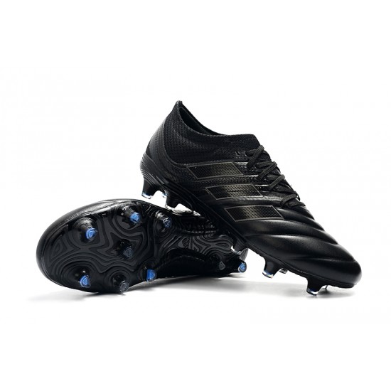 Adidas Copa 19.1 FG Deep Black Blue Soccer Cleats