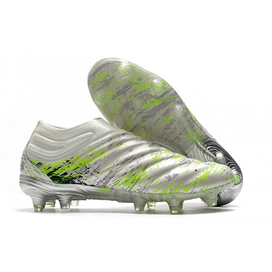 Adidas Copa 20 FG Silver Green White Soccer Cleats