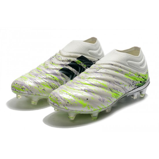 Adidas Copa 20 FG Silver Green White Soccer Cleats