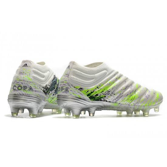 Adidas Copa 20 FG Silver Green White Soccer Cleats