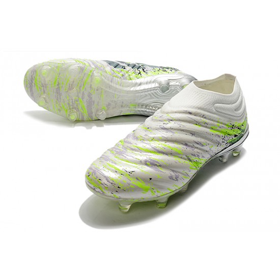 Adidas Copa 20 FG Silver Green White Soccer Cleats