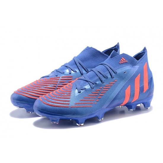 Adidas Predator Edge Geometric 1 FG Blue Orange For Men Soccer Cleats 