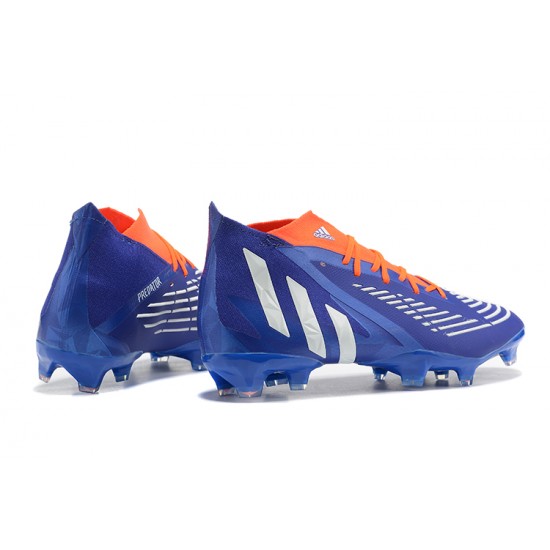 Adidas Predator Edge Geometric 1 FG Orange Blue White High-top For Men Soccer Cleats 