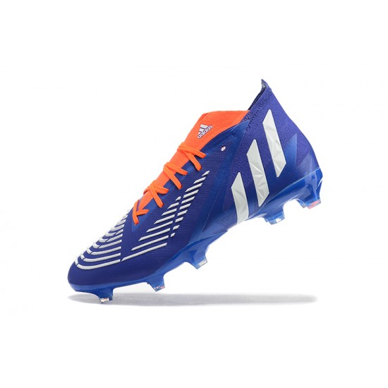 Adidas Predator Edge Geometric 1 FG Orange Blue White High-top For Men Soccer Cleats 