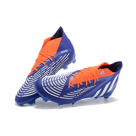 Adidas Predator Edge Geometric 1 FG Orange Blue White High-top For Men Soccer Cleats 