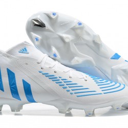 Adidas Predator Edge Geometric 1 FG White Blue High-top For Men Soccer Cleats 