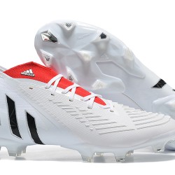 Adidas Predator Edge Geometric 1 FG White Red Black High-top For Men Soccer Cleats 