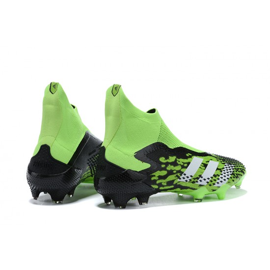 Adidas Preator Mutator 20+ FG Black Green White High-top For Men Soccer Cleats 