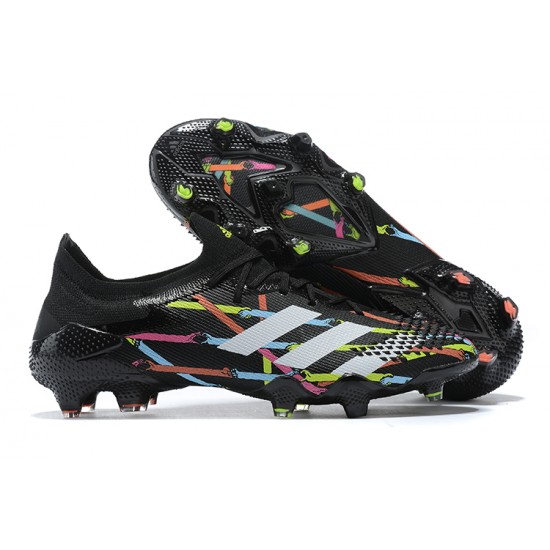 Adidas Preator Mutator 20+ FG Black Pink Blue Low-top For Men Soccer Cleats