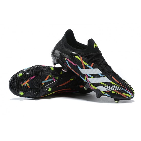 Adidas Preator Mutator 20+ FG Black Pink Blue Low-top For Men Soccer Cleats