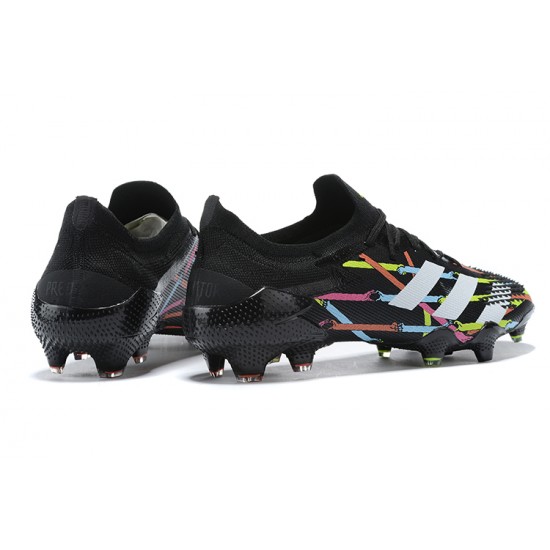 Adidas Preator Mutator 20+ FG Black Pink Blue Low-top For Men Soccer Cleats 