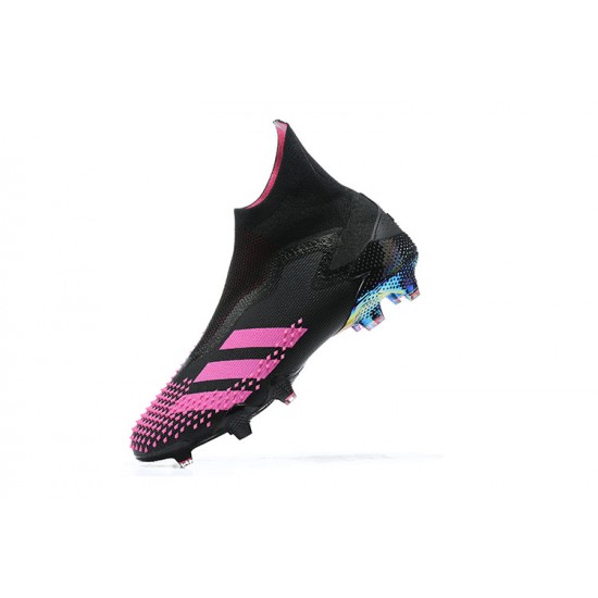 Adidas Preator Mutator 20+ FG Black Pink Gold High-top For Men Soccer Cleats 