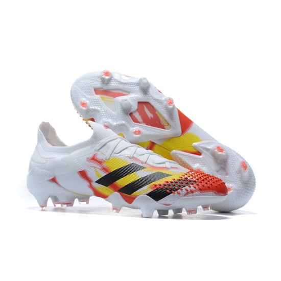 Adidas Preator Mutator 20+ FG Black Yellow Red White Low-top For Men Soccer Cleats