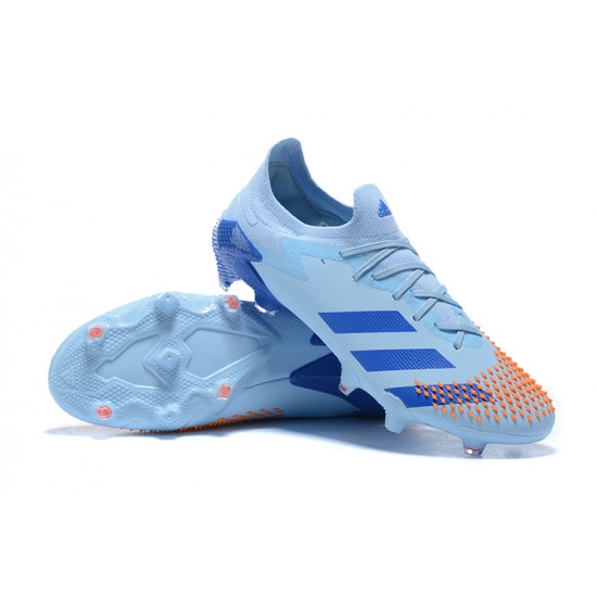 Adidas Preator Mutator 20+ FG LightOrange Blue Low-top For Men Soccer Cleats 