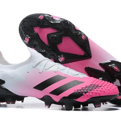 Adidas Preator Mutator 20+ FG Pink Black White Low-top For Men Soccer Cleats 