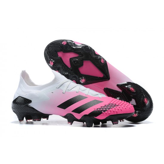 Adidas Preator Mutator 20+ FG Pink Black White Low-top For Men Soccer Cleats