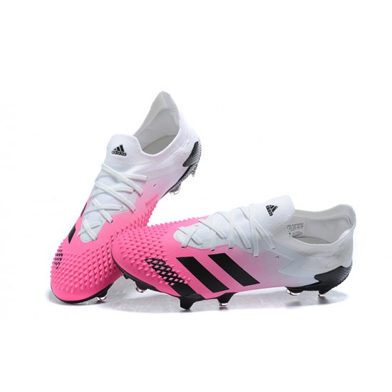 Adidas Preator Mutator 20+ FG Pink Black White Low-top For Men Soccer Cleats 