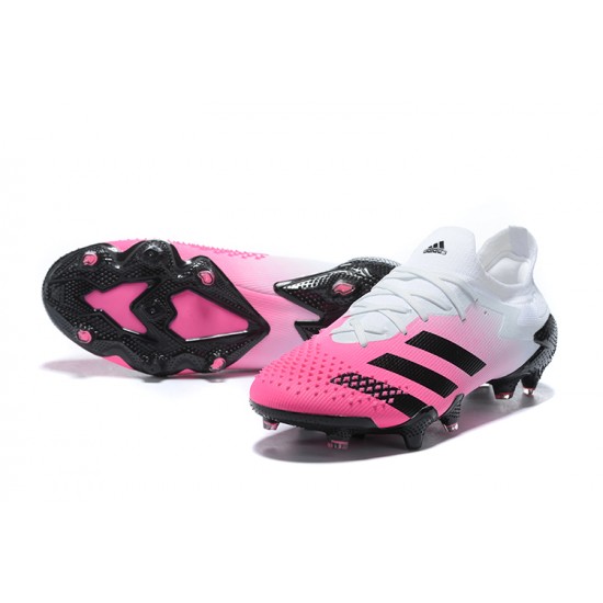 Adidas Preator Mutator 20+ FG Pink Black White Low-top For Men Soccer Cleats 