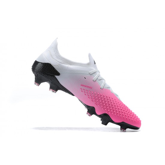 Adidas Preator Mutator 20+ FG Pink Black White Low-top For Men Soccer Cleats