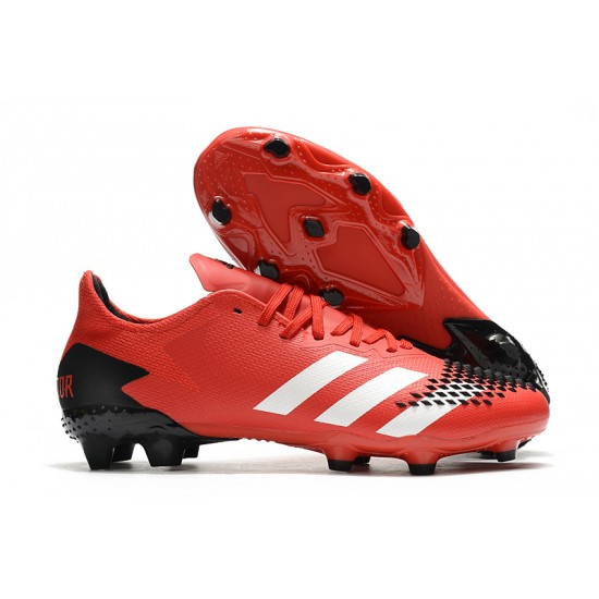 Adidas Predator 20.2 FG Low Red White Black Soccer Cleats