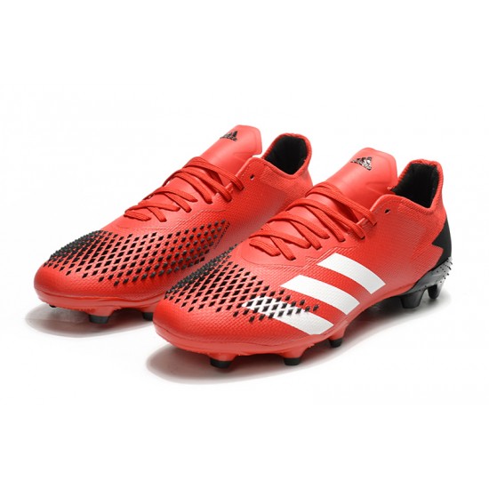 Adidas Predator 20.2 FG Low Red White Black Soccer Cleats