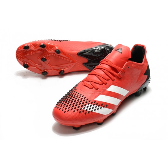 Adidas Predator 20.2 FG Low Red White Black Soccer Cleats