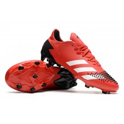 Adidas Predator 20.2 FG Low Red White Black Soccer Cleats