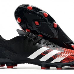 Adidas Predator 20.2 FG Low White Black Red Soccer Cleats