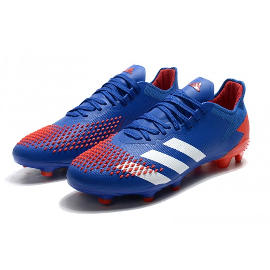 Adidas Predator 20.2 FG Low White Blue Orange Soccer Cleats