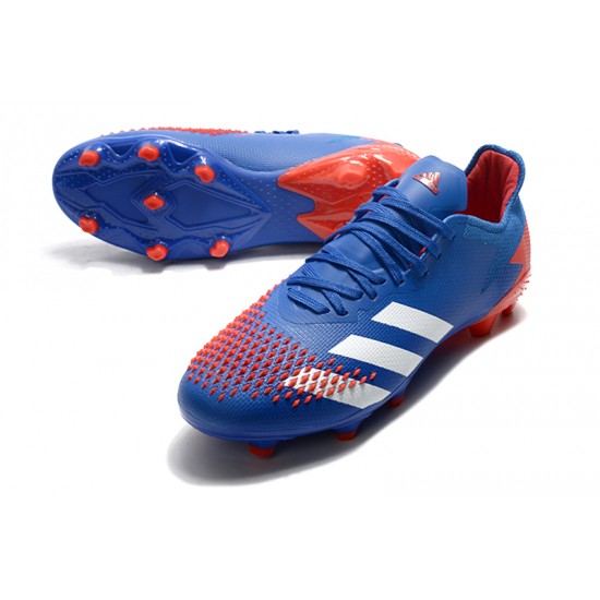 Adidas Predator 20.2 FG Low White Blue Orange Soccer Cleats