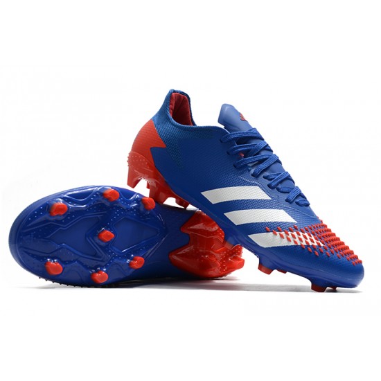 Adidas Predator 20.2 FG Low White Blue Orange Soccer Cleats