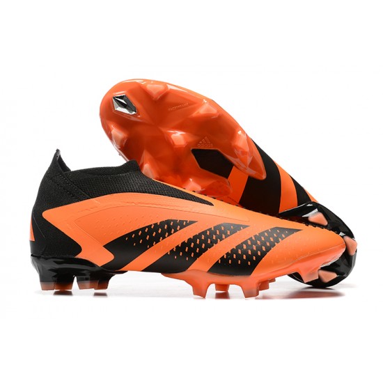 Adidas Predator Accuracy Fg Boots Black Orange For Men Low-top Soccer Cleats 