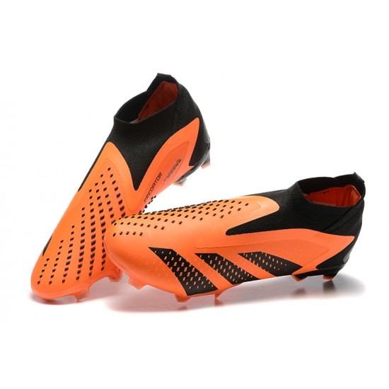 Adidas Predator Accuracy Fg Boots Black Orange For Men Low-top Soccer Cleats 