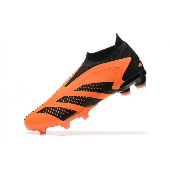 Adidas Predator Accuracy Fg Boots Black Orange For Men Low-top Soccer Cleats 