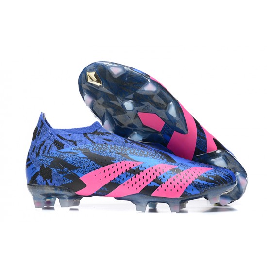 Adidas Predator Accuracy Fg Boots Blue Pink For Men Low-top Soccer Cleats 