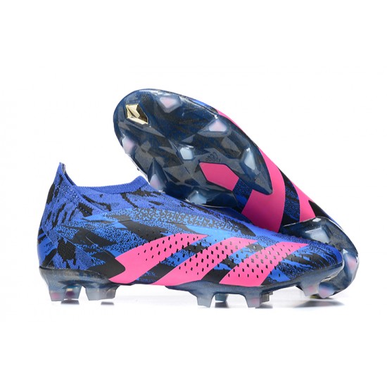 Adidas Predator Accuracy Fg Boots Blue Pink For Men Low-top Soccer Cleats