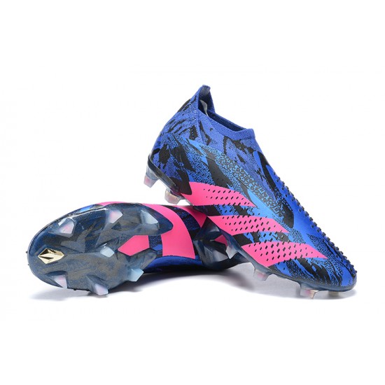 Adidas Predator Accuracy Fg Boots Blue Pink For Men Low-top Soccer Cleats