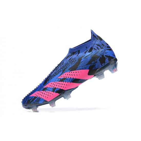 Adidas Predator Accuracy Fg Boots Blue Pink For Men Low-top Soccer Cleats 