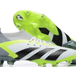 Adidas Predator Accuracy Fg Boots Gray Green White Black For Men High-top Soccer Cleats 