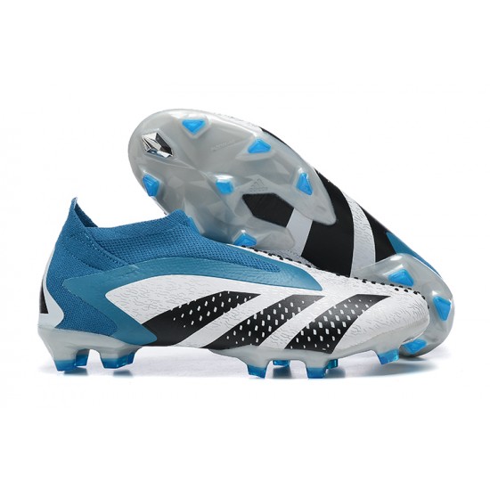 Adidas Predator Accuracy Fg Boots LightBlue White For Men High-top Soccer Cleats 