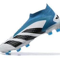 Adidas Predator Accuracy Fg Boots LightBlue White For Men High-top Soccer Cleats 