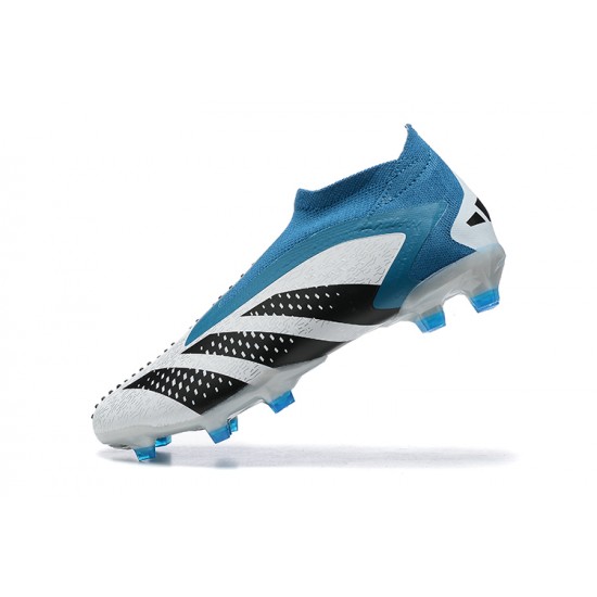 Adidas Predator Accuracy Fg Boots LightBlue White For Men High-top Soccer Cleats 