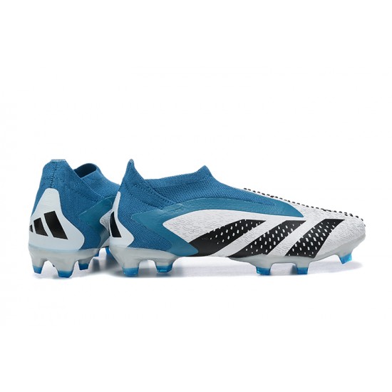 Adidas Predator Accuracy Fg Boots LightBlue White For Men High-top Soccer Cleats